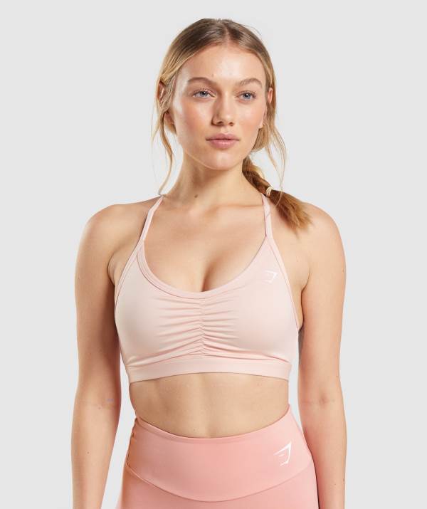 Damske Športové Podprsenky Gymshark Ruched Svetlo Ruzove | AV5081732